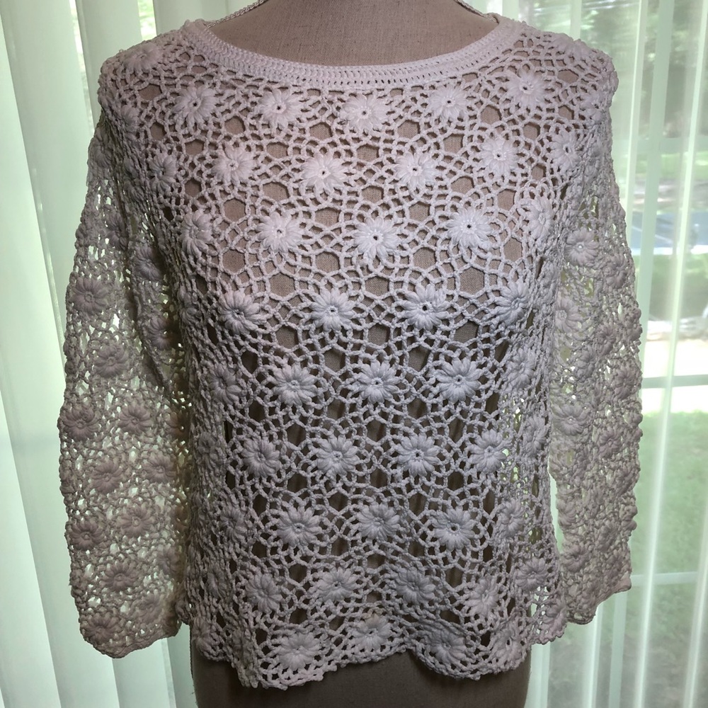 Tommy Hilfiger white crocheted crop top size M
